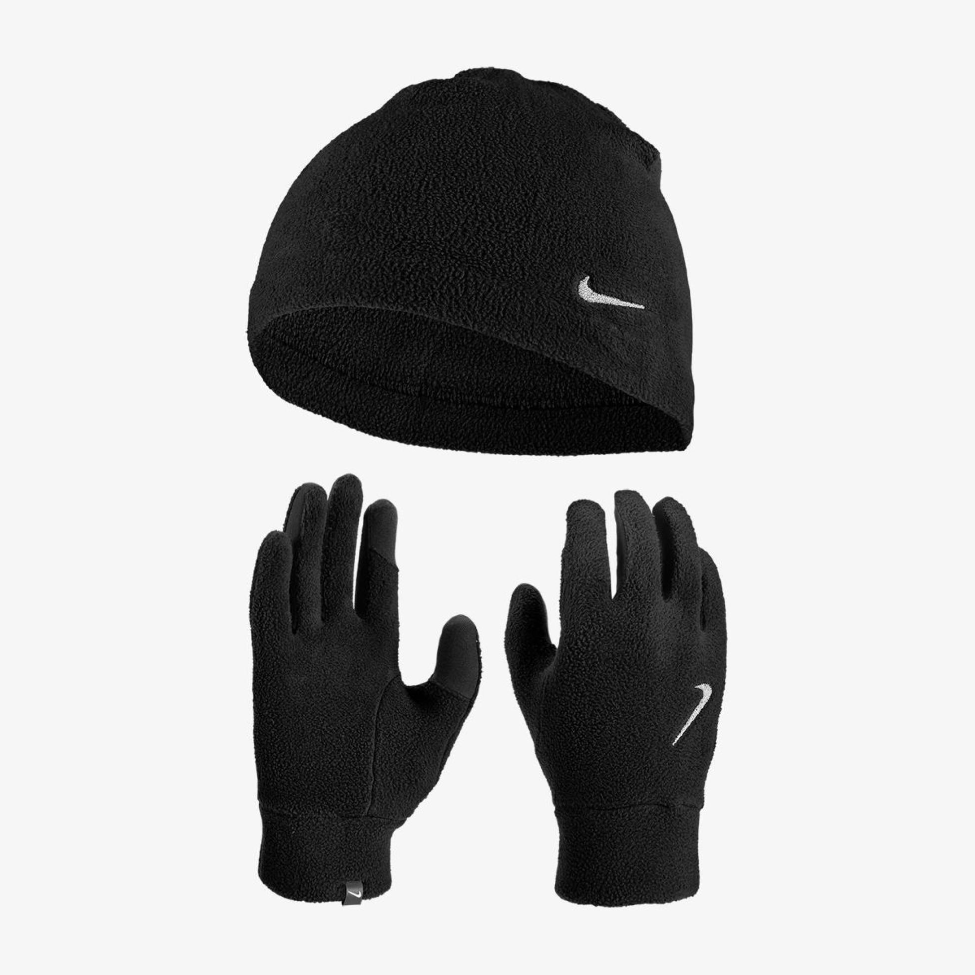 Жіночий набір: шапка, рукавички NIKE W FLEECE HAT AND GLOVE SET BLACK/BLACK/SILVER M/L N.100.2579.082.ML
